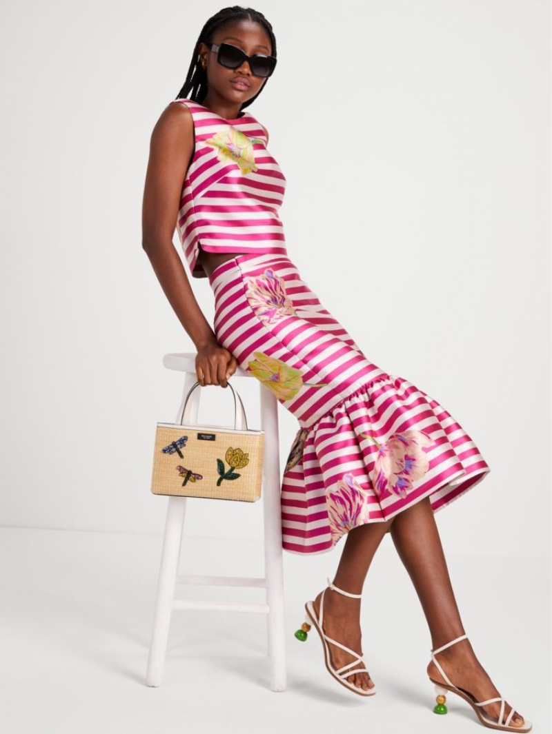 Kate Spade Tulip Stripe Midi Skirt Purple | 2853901-VW