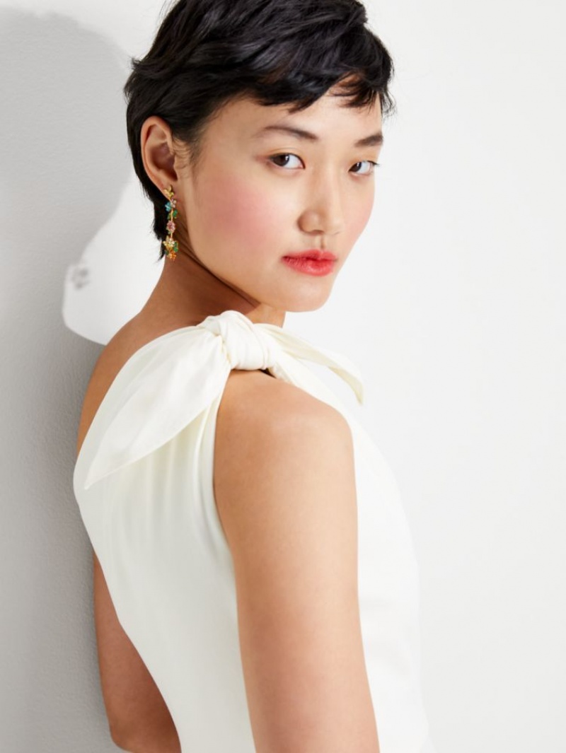 Kate Spade Twill One-shoulder Dress Cream | 4601572-YX