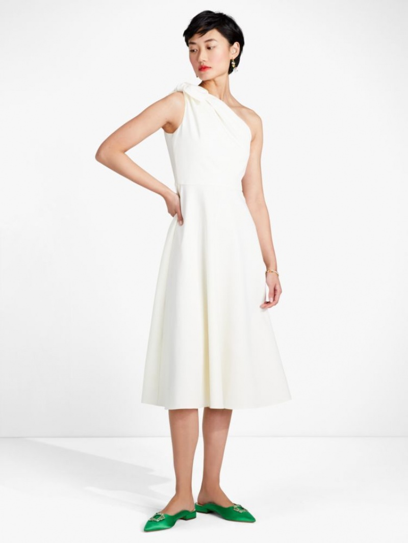 Kate Spade Twill One-shoulder Dress Cream | 4601572-YX