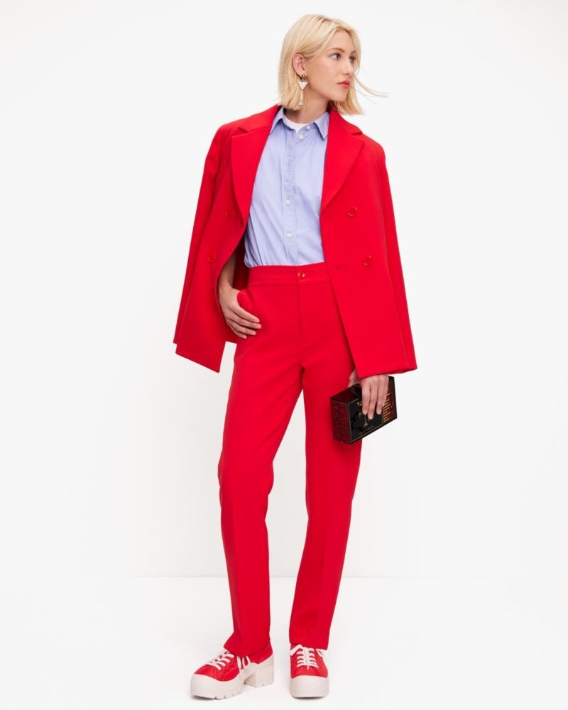 Kate Spade Twill Straight Leg Pants Red | 2385416-JG