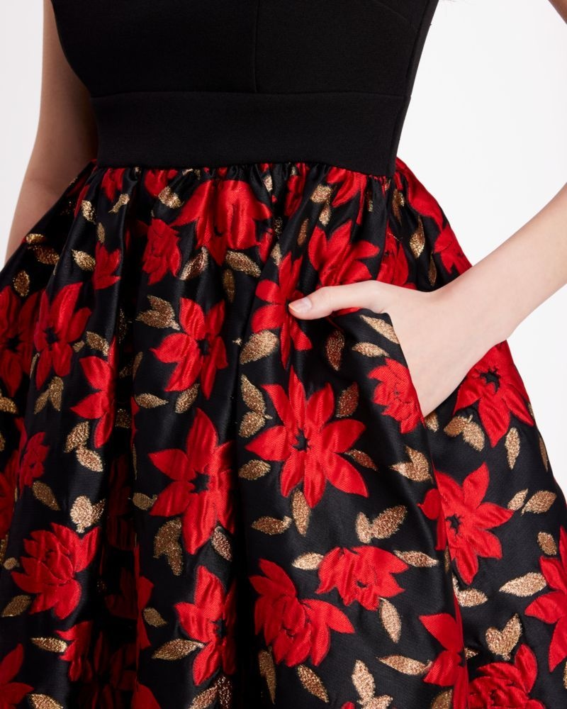 Kate Spade Winter Blooms Brocade Dress Black | 6748253-PY