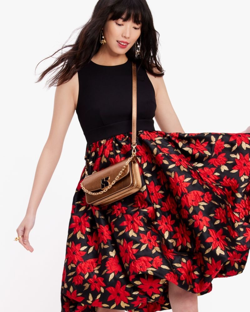 Kate Spade Winter Blooms Brocade Dress Black | 6748253-PY