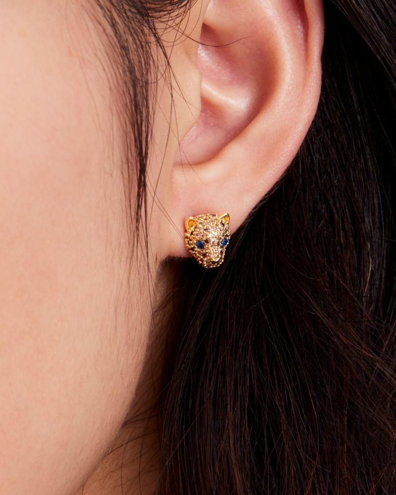 Kate Spade Winter Carnival Pave Leopard Studs Multicolor | 8592431-SX