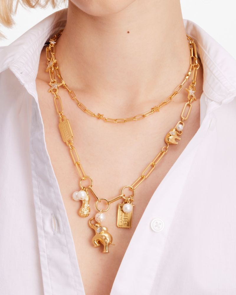 Kate Spade Winter Carnival Statement Charm Necklace Gold | 1234987-FZ