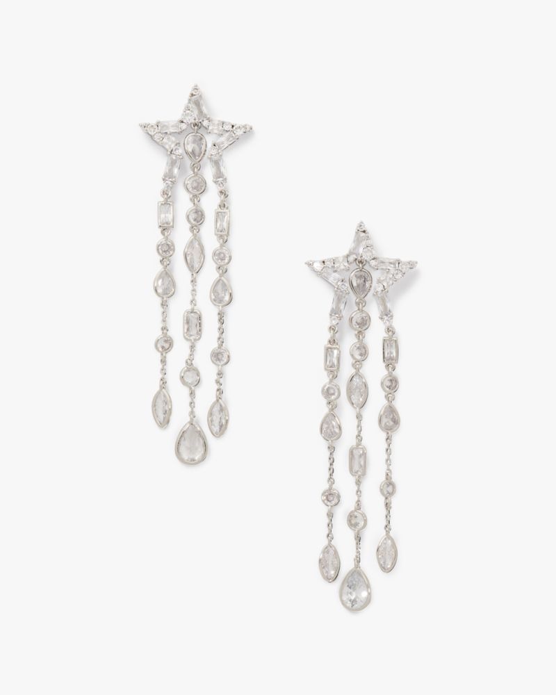 Kate Spade You\'re A Star Statement Fringe Earrings Silver | 1965084-LH