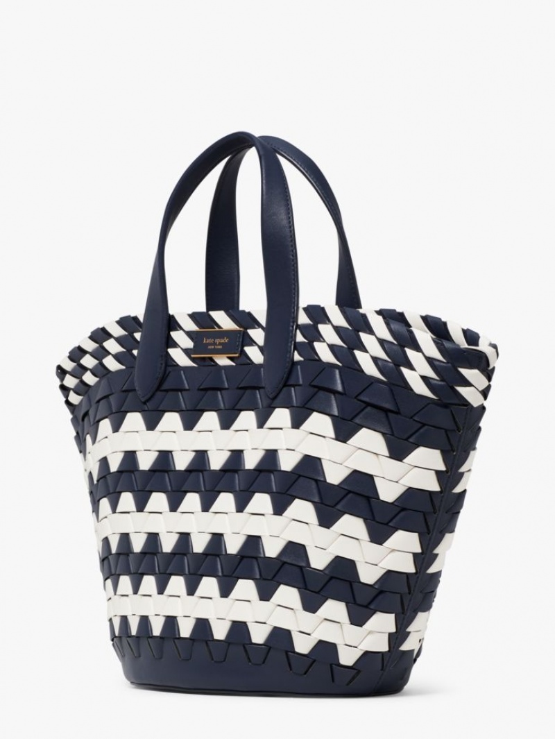 Kate Spade Zigzag Woven Leather Small Tote Blue Multicolor | 2948670-UH
